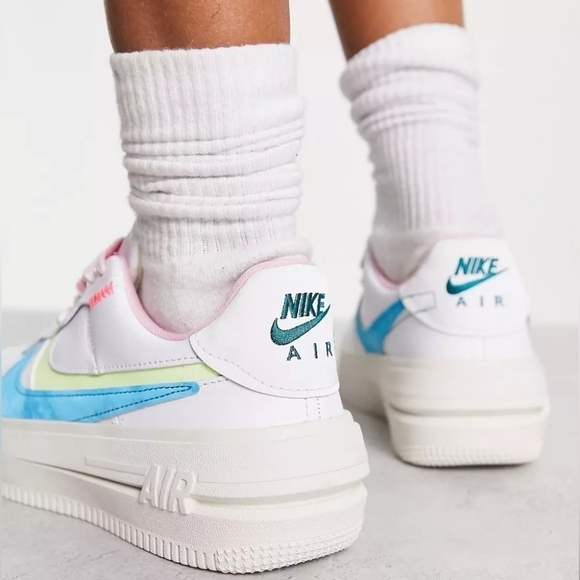 Womens Nike AF 1 Platform shoes DZ5197-100 White Green Pink Sz 10 sneaker - Picture 2 of 12